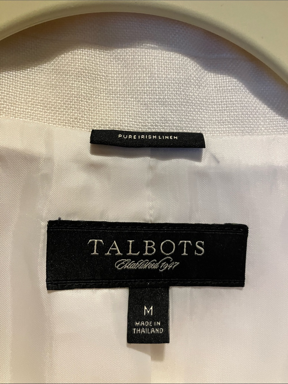Talbots White Pure Linen Open-Front Collared Jacket - Picture 2 of 8